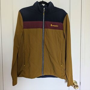 Cotopaxi Mustard, Navy, and Maroon Bomber Jacket